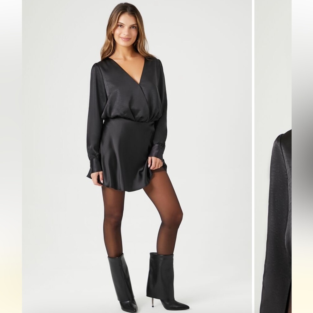 Satin surprise bodysuit black size Medium